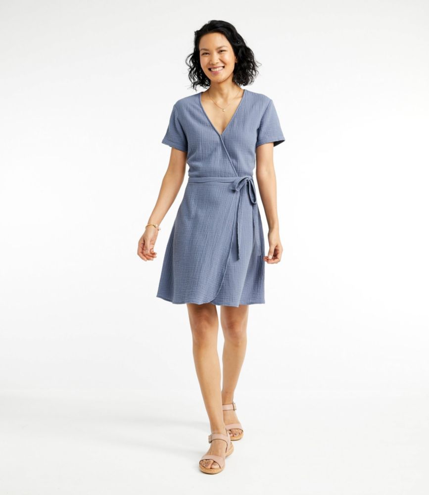Women's Signature Gauzy Textured Wrap Dress | Dresses \u0026 Skirts at L.L.Bean